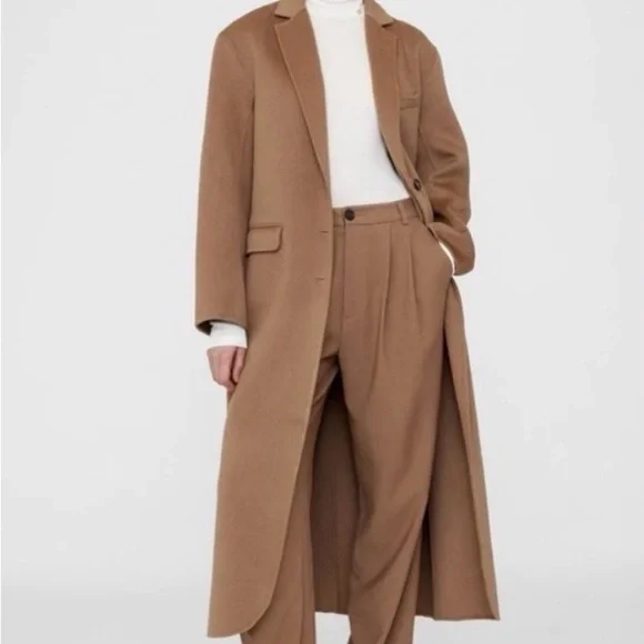 Anine Bing Carrie Wide Leg Pleated Front Pant - Picture 3 of 10